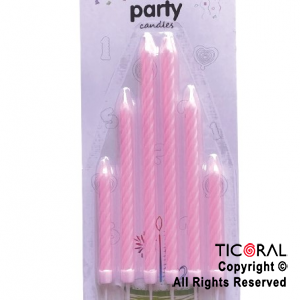 VELA CASTILLO ROSAS x 6 UNIDADES